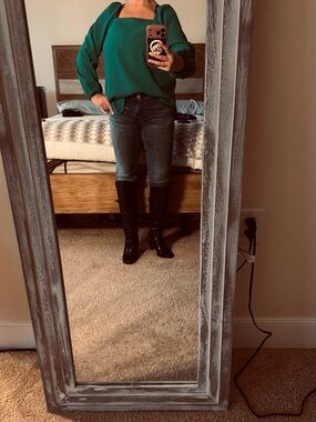 J. Crew Emerald Green Long-Sleeve Blouse